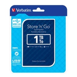 Verbatim zewnętrzny dysk twardy, Store ,n, Go, 2.5", USB 3.0 (3.2 Gen 1), 1TB, 1000GB, 53200, niebieski