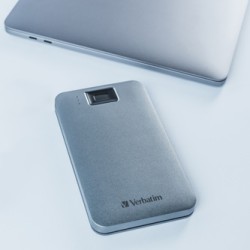 Verbatim zewnętrzny dysk twardy, Executive Fingerprint Secure HDD, 2.5", USB 3.0 (3.2 Gen 1), 1TB, 1000GB, 53652, szary, szyfrow