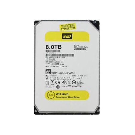 Western Digital wewnętrzny dysk twardy, WD Gold Raid, 3.5", SATA III, 8TB, 8000GB, WD8002FRYZ