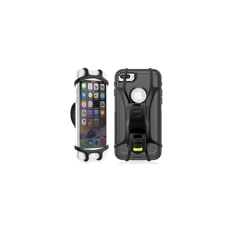 Uchwyt telefonu komórkowego Bone Bike Tie X, na rower, regulowany rozmiar, czarny, 4-6", silikon, mocowany do kierownicy, czarna