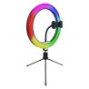 Powerton LIFE RING LIGHT, lampa pierścieniowa 10 ", regulacja barwy i intensywności światła, uchwyt telefonu i tripod