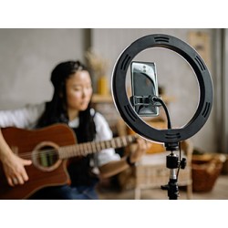 Powerton LIFE RING LIGHT, lampa pierścieniowa 13", regulacja barwy i intensywności światła, uchwyt telefonu i statyw, EOL