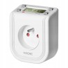 Gniazdo z elektronicznym timerem 230V, 50Hz, max. 3680W, biała, Virone, Górny wyświetlacz LCD, 16 programów czas., bateria