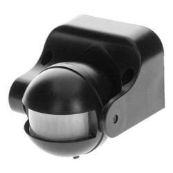 Czujnik ruchu 230V 50Hz, 12m, max. 1200W, czarny, ORNO, 180°, IP44, podczerwień