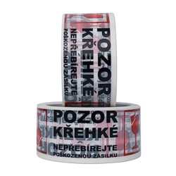 Lepící páska "Pozor křehké", przezroczysta z nadrukiem, 48mm, 60m
