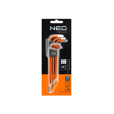 Zestaw kluczy imbusowych 09-517, 1,5-6 mm, zestaw 7 szt, NEO TOOLS