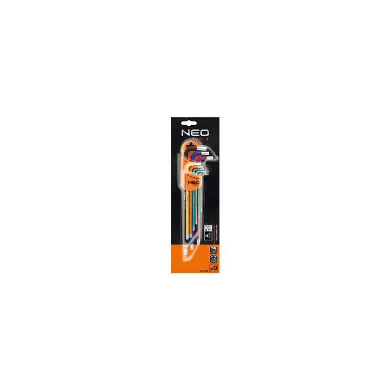 Klucze Torx 09-518, zestaw 9 szt, kolorowe, NEO TOOLS