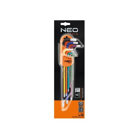 Klucze Torx 09-518, zestaw 9 szt, kolorowe, NEO TOOLS