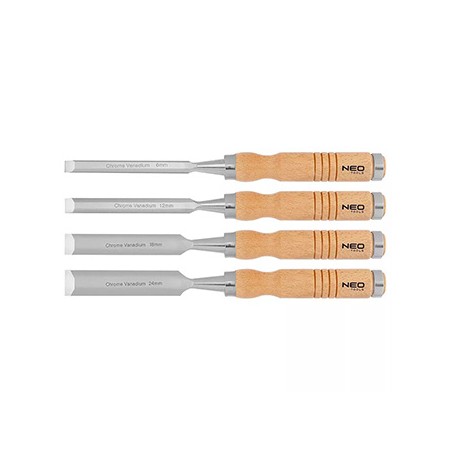 Dłuta 37-800, zestaw 4 szt, 6/12/18/24 mm,, NEO TOOLS