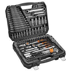 Zestaw kluczy nasadowych, 10-072, stal chromowo-wanadowa, walizka, Neo Tools