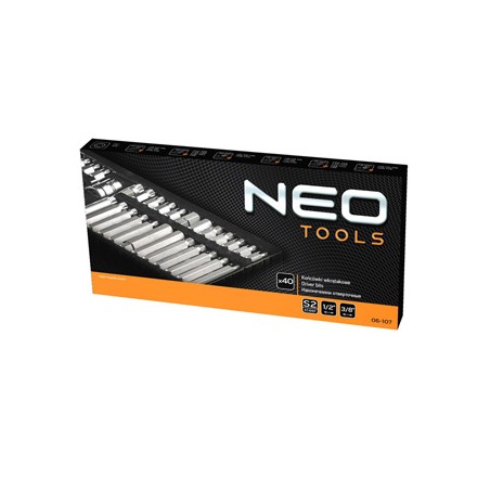 Zestaw końcówek wkrętakowych, 06-107, 40 szt, Zestaw, NEO TOOLS