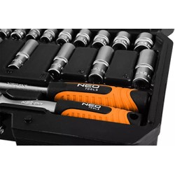 Zestaw kluczy nasadowych, 10-201, 55, rozmiar 1/4, walizka, NEO TOOLS