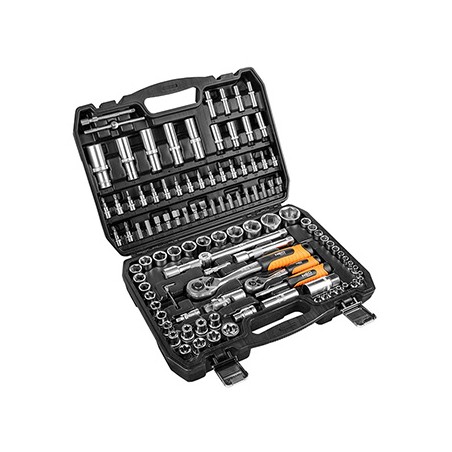 Zestaw kluczy nasadowych, 10-212, 108 szt, rozmiary 1/4 i 1/2, walizka, NEO TOOLS