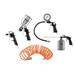 Zestaw lakierniczy 5 elem., 14-699, 216 szt, pistolet do pompowania opon z manometrem, NEO TOOLS
