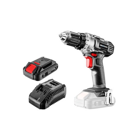 Wkrętarka, zestaw akumulatorów i ładowarka, zasilanie akumulatorem, 58G000-SET1, 18V, 3 elementy, Graphite