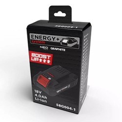 Akumulator, zasilanie akumulatorem, 58G004-1, 18V, Li-Ion, 4Ah, Energy+, Battery Boost, Graphite
