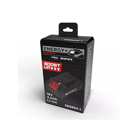 Akumulator, zasilanie akumulatorem, 58G004-1, 18V, Li-Ion, 4Ah, Energy+, Battery Boost, Graphite