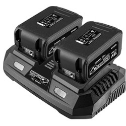 Zestaw, podwójna ładowarka + akumulatory 2x 4Ah, 230V, 58GE134, Energy+, Graphite