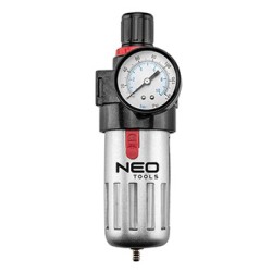 Filtr odwadniacz 1/2,z reduktorem ciśnienia z z hartowanej stali, 14-732, wysoka przepustowość filtra, NEO TOOLS
