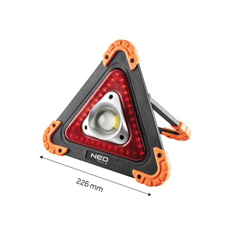 Lampa LED + trójkąt ostrzegawczy z plastik-nylon, 99-076, 10W, 4xAA, 3 tryby świecenia, NEO TOOLS