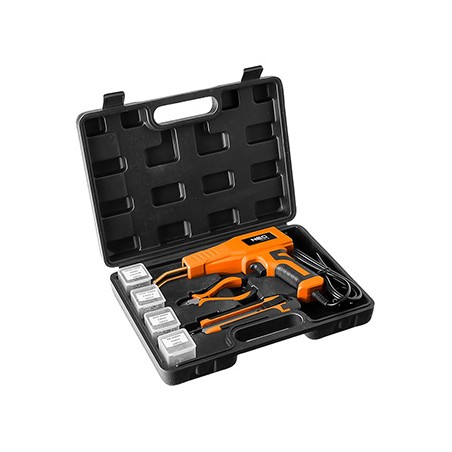 Lutownica do plastiku 50W, 4 typy zszywek po 50szt , 230V 50Hz, pomarańczowa