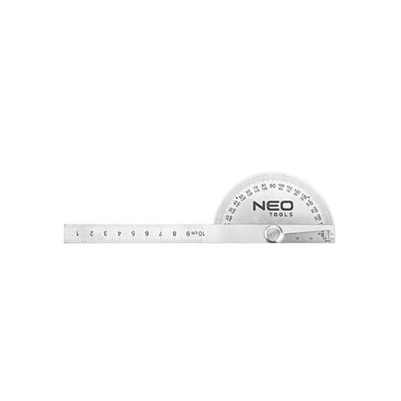 Kątomierz z linijką NEO TOOLS 0-100 mm, linijka, kątomierz, stal nierdzewna