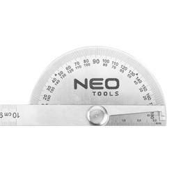 Kątomierz z linijką NEO TOOLS 0-100 mm, linijka, kątomierz, stal nierdzewna