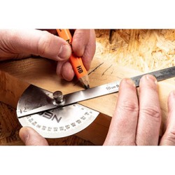 Kątomierz z linijką NEO TOOLS 0-100 mm, linijka, kątomierz, stal nierdzewna