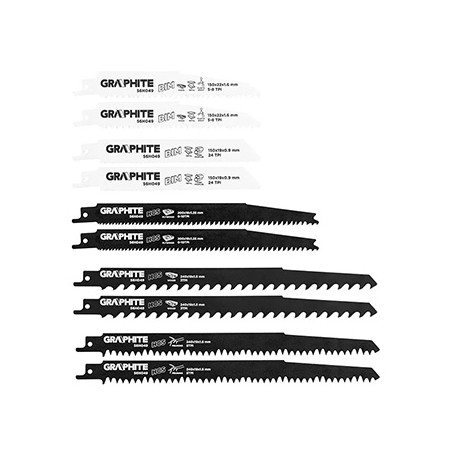 Brzeszczoty do piły szablastej Graphite 56H049 HCS/BIM, zestaw 10 szt