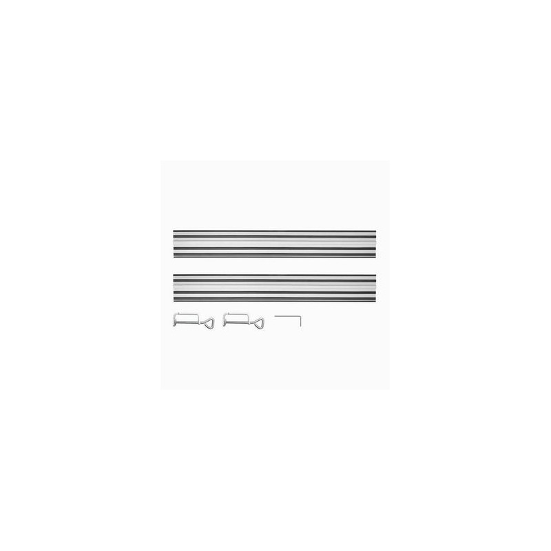 Prowadnice Graphite 58G023-732 do pilarek 58G023, 58G008, srebrna, 2 sztuki szyn, łącznik, 2 zaciski