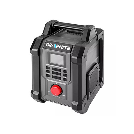 Graphite Radio budowlane, baterie, 18V, 2x15W, Li-Ion, czarne