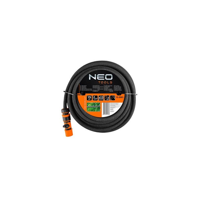 NEO TOOLS Wąż kroplujący 15m, 1/2", 8bar, czarna, 15-880