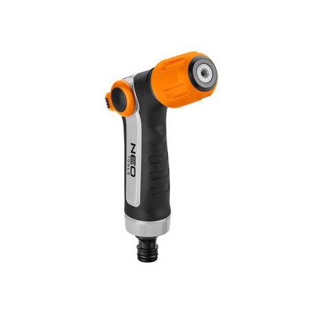 NEO TOOLS Zraszacz pistoletowy, z regulacją strumienia 2 funkcje, ON/OFF obsługiwany kciukiem, pomarańczowo-czarna, 15-707