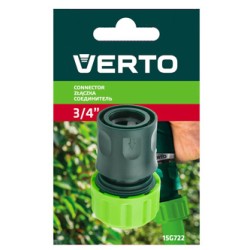 Verto szybkozłączka do węża ogrodowego tworzywo sztuczne,, 3/4", zielona, 15G722