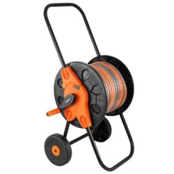 NEO TOOLS Wózek na wąż ogrodowy. składany uchwyt do 60m 1/2" lub 20m 3/4", pomarańczowo-czarny, 15-793