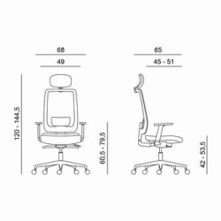 Powerton ERGO LUCIE Ergonomiczny fotel biurowy, Czarny