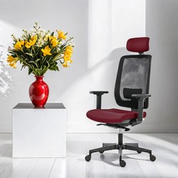 Powerton ERGO LUCIE Ergonomiczny fotel biurowy, Czerwony