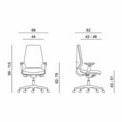 Powerton ERGO SIMA Ergonomiczny fotel biurowy, Szary