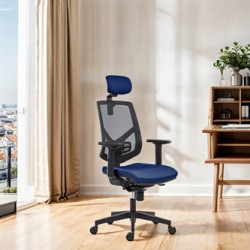 Powerton ERGO TINA Ergonomiczny fotel biurowy, Ciemny niebieski