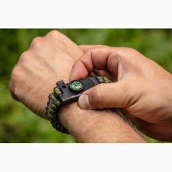 Neo Tools Bransoletka survivalowa 5w1 kompas, nóż, gwizdek, linka, krzesiwo