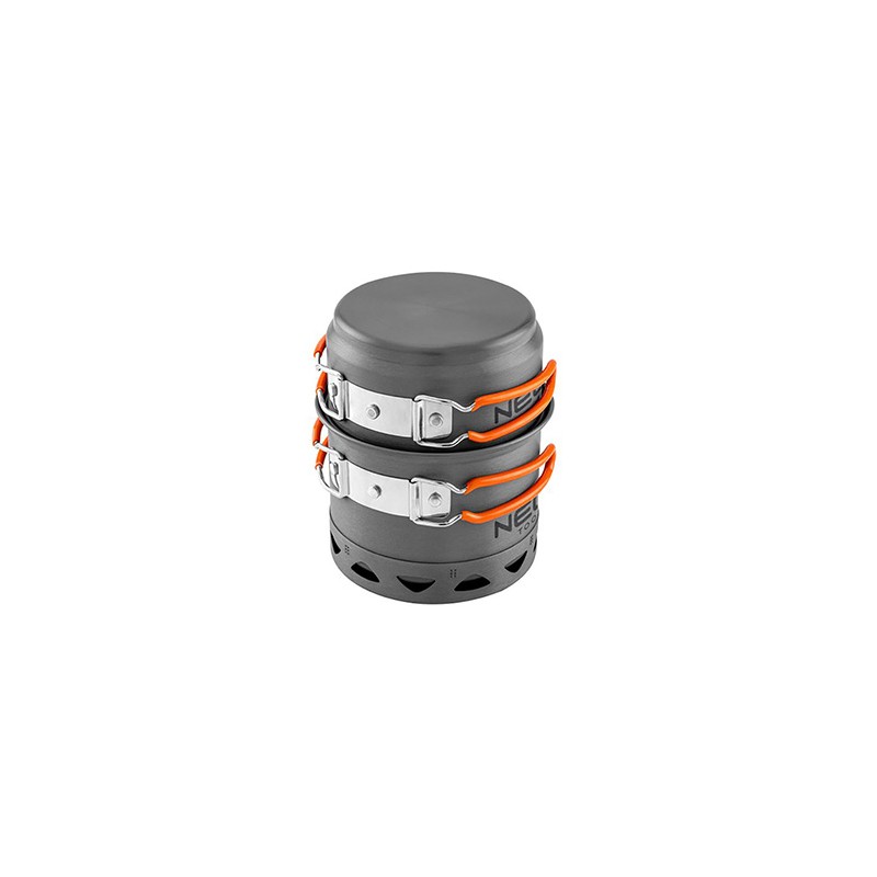 Zestaw garnków 2 w 1 z radiatorem szara, aluminium, 63-144, garnek, patelnia, Neo Tools