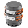 Zestaw garnków 2 w 1 z radiatorem szara, aluminium, 63-144, garnek, patelnia, Neo Tools