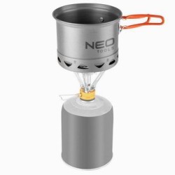 Zestaw garnków 2 w 1 z radiatorem szara, aluminium, 63-144, garnek, patelnia, Neo Tools