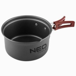 Naczynia turystyczne 7 w 1 Turystyka, szara, aluminium, garnek, patelnia, 2x talerze, chochla, łopatka,, Neo Tools