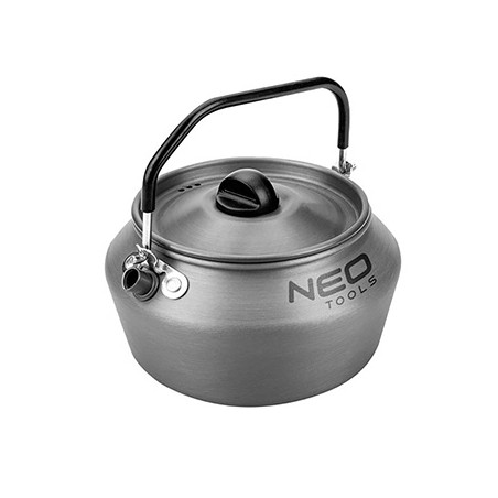 Czajnik turystyczny szara, aluminium, stal nierdzewna, 0.8l, pokrywa, siatka do przenoszenia,, Neo Tools