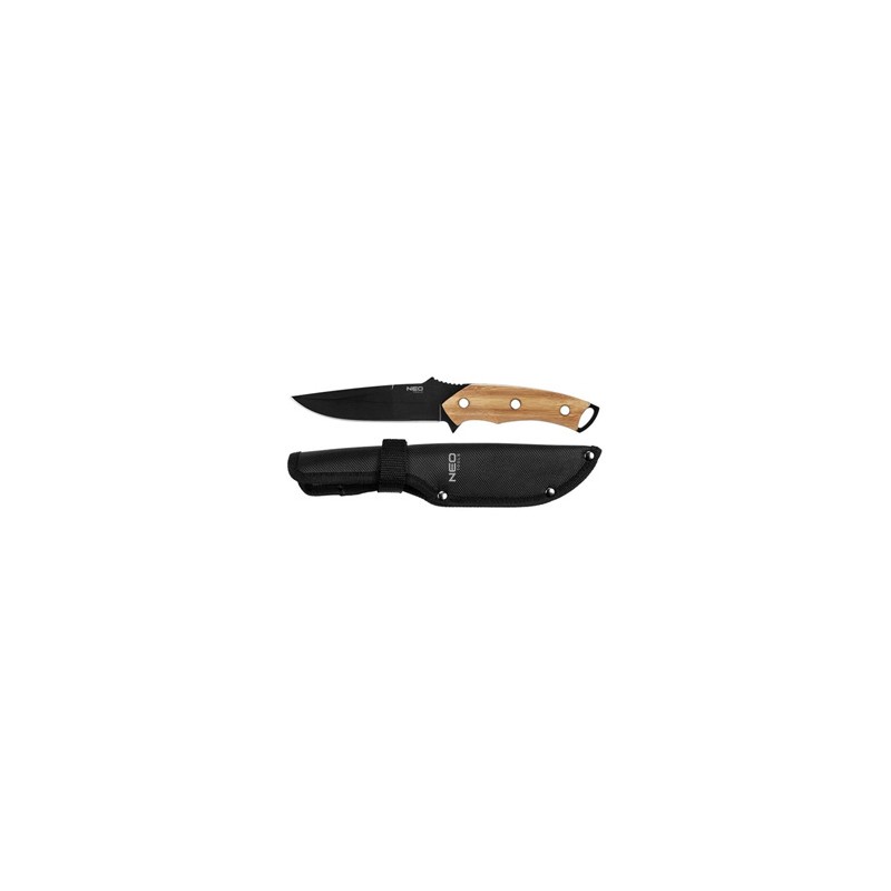Neo Tools Nóż typu full tang, nerezová ocel, 250mm, 145mm, nylonowe etui, waga 210 g