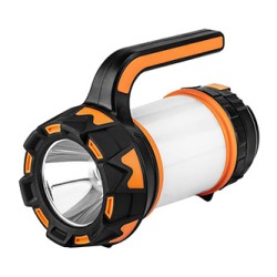Lampa biwakowa 3w1, 1x1200 mAh, aluminium, czarna, 4 rodzaje oświetlenia, power bank, ładowanie USB