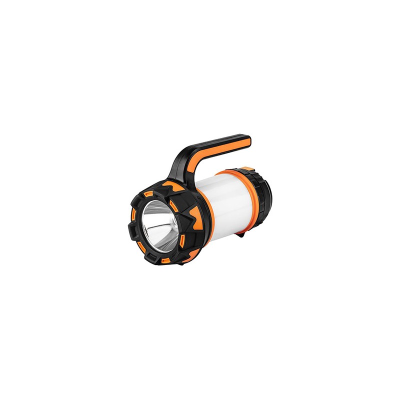 Lampa biwakowa 3w1, 1x1200 mAh, aluminium, czarna, 4 rodzaje oświetlenia, power bank, ładowanie USB