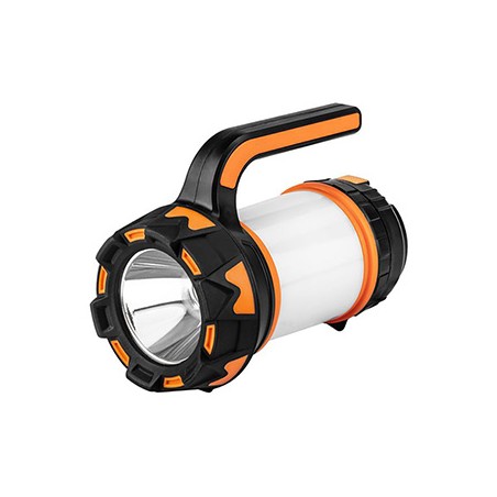 Lampa biwakowa 3w1, 1x1200 mAh, aluminium, czarna, 4 rodzaje oświetlenia, power bank, ładowanie USB