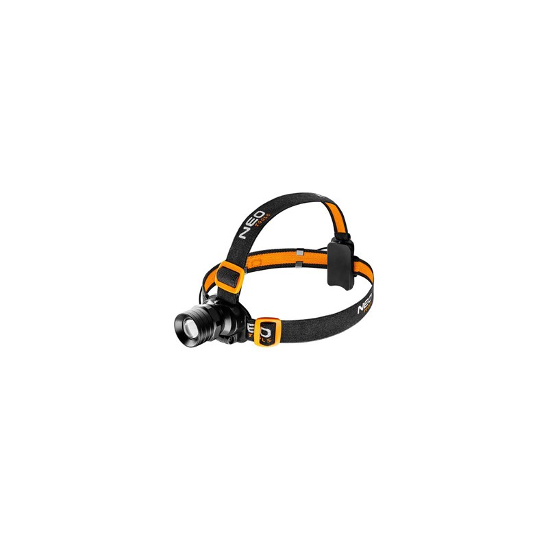 Lampka czołowa led, 3xAAA, czarna, Funkcja zoom, aluminiowa, 250 lumenów